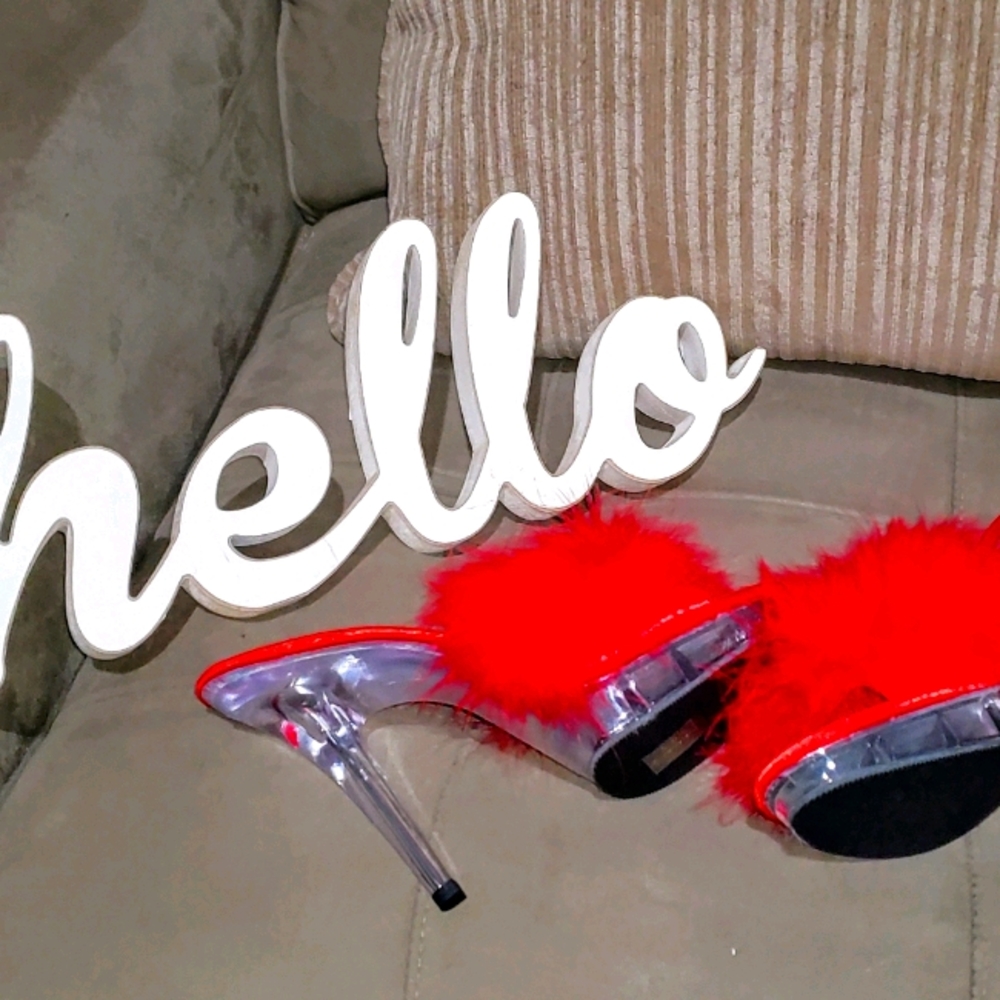 Fabulous, Sexy, Furry, Red Stilettos